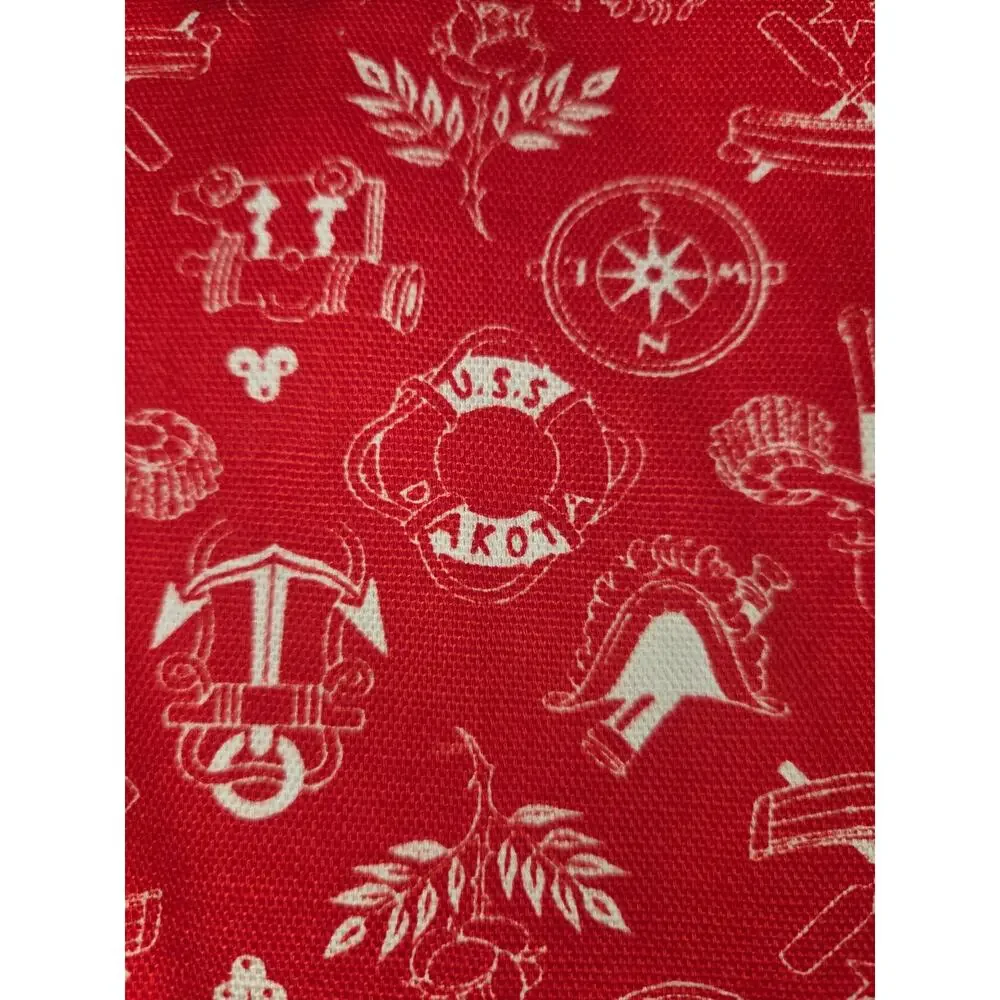 Marcus Brothers Nautical Fabric Red White Anchor 106